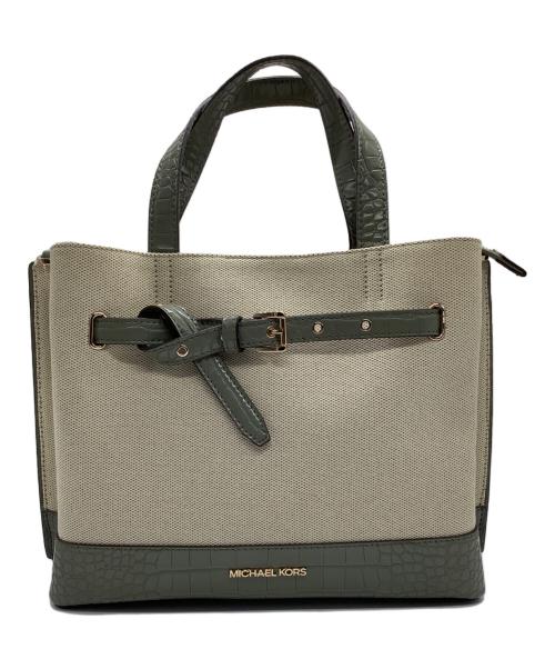 MICHAEL KORS（マイケルコース）MICHAEL KORS (マイケルコース) 2WAYショルダーバッグ ベージュ×カーキの古着・服飾アイテム
