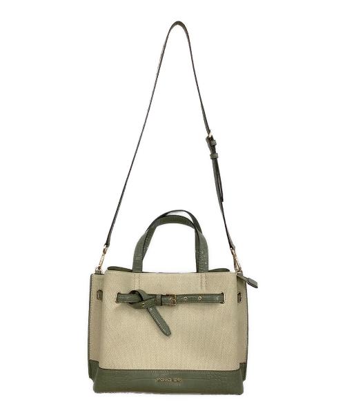 MICHAEL KORS（マイケルコース）MICHAEL KORS (マイケルコース) 2WAYショルダーバッグ ベージュ×カーキの古着・服飾アイテム