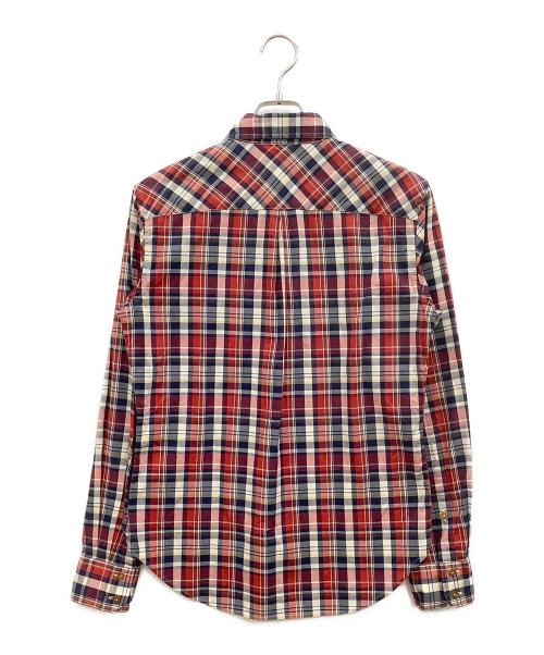 Vivienne Westwood man（ヴィヴィアン ウェストウッド マン）Vivienne Westwood man (ヴィヴィアン ウェストウッド マン) 長袖シャツ レッド×ネイビー サイズ:48の古着・服飾アイテム