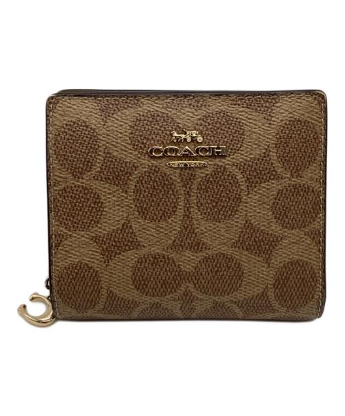 COACH（コーチ）COACH (コーチ) スナップウォレット ベージュの古着・服飾アイテム
