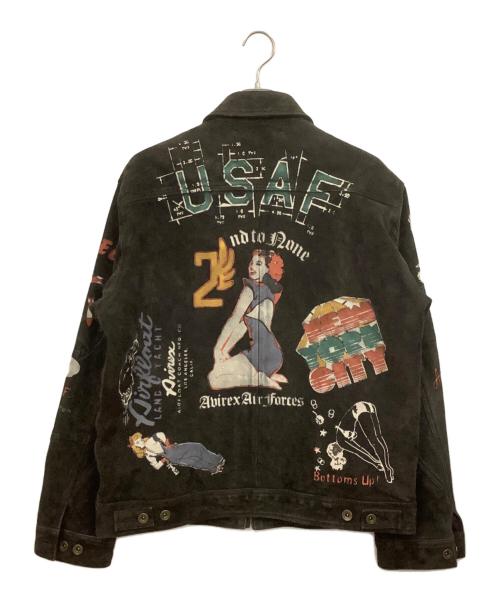 AVIREX（アヴィレックス）AVIREX (アヴィレックス) SHEEP SUEDE TRACK JACKET ブラウン サイズ:XLの古着・服飾アイテム