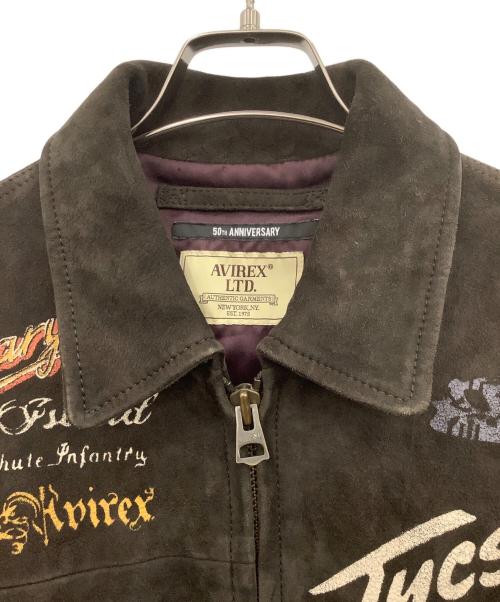 AVIREX（アヴィレックス）AVIREX (アヴィレックス) SHEEP SUEDE TRACK JACKET ブラウン サイズ:XLの古着・服飾アイテム
