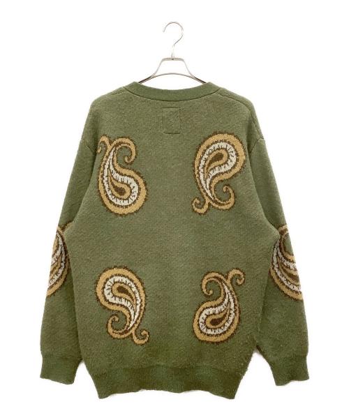 CHALLENGER（チャレンジャー）CHALLENGER (チャレンジャー) BIG PAISLEY CARDIGAN カーキ サイズ:Lの古着・服飾アイテム