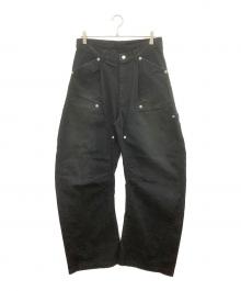 CONZ×Dickies（コンズ×ディッキーズ）の古着「DUCK DOUBLE KNEE CURVED LEG PANTS」｜ブラック