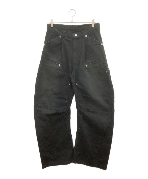 CONZ（コンズ）CONZ (コンズ) Dickies (ディッキーズ) DUCK DOUBLE KNEE CURVED LEG PANTS ブラック サイズ:2の古着・服飾アイテム