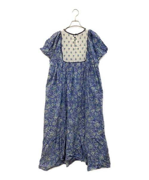 saruche（サルーチェ）saruche (サルーチェ) 半袖ワンピース ブルー×ホワイト サイズ:−の古着・服飾アイテム