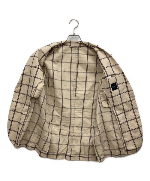 giannetto（ジャンネット）giannetto (ジャンネット) テーラードジャケット ベージュ×ネイビー サイズ:44の古着・服飾アイテム