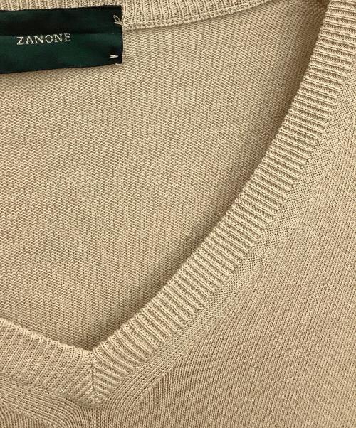 Zanone（ザノーネ）Zanone (ザノーネ) 薄手ニット ベージュ サイズ:50の古着・服飾アイテム
