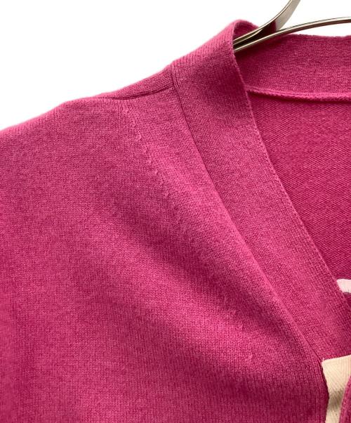 sacai（サカイ）sacai (サカイ) MADSAKI (マドサキ) ニットカーディガン ピンク サイズ:2の古着・服飾アイテム