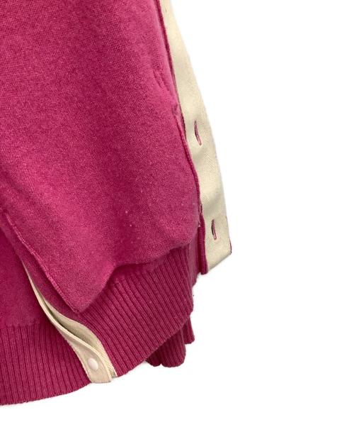 sacai（サカイ）sacai (サカイ) MADSAKI (マドサキ) ニットカーディガン ピンク サイズ:2の古着・服飾アイテム