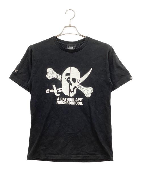 A BATHING APE（アベイシングエイプ）A BATHING APE (アベイシングエイプ) NEIGHBORHOOD (ネイバーフッド) 半袖カットソー ブラック サイズ:Mの古着・服飾アイテム