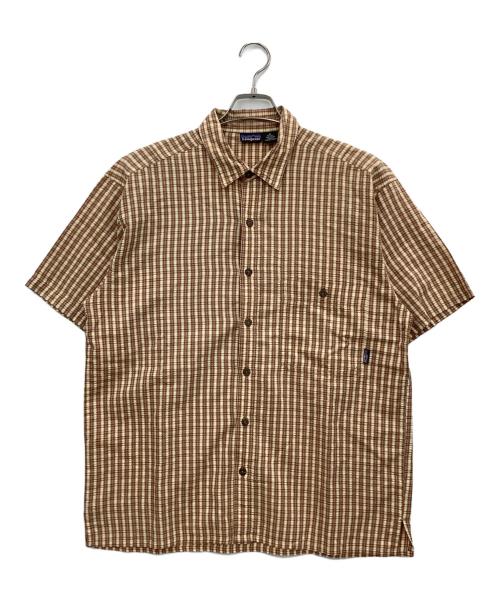 Patagonia（パタゴニア）Patagonia (パタゴニア) 半袖シャツ オレンジ×ベージュ サイズ:Mの古着・服飾アイテム