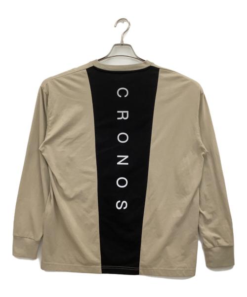 CRONOS（クロノス）CRONOS (クロノス) 長袖カットソー ベージュ×ブラック サイズ:Mの古着・服飾アイテム