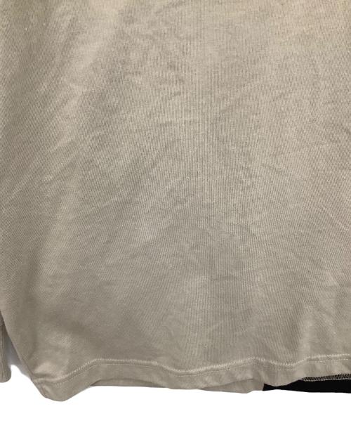 CRONOS（クロノス）CRONOS (クロノス) 長袖カットソー ベージュ×ブラック サイズ:Mの古着・服飾アイテム