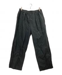 JOURNAL STANDARD（ジャーナルスタンダード）の古着「アンイーヴン ラミーコットン ワイド ドロー パンツ」｜ブラック