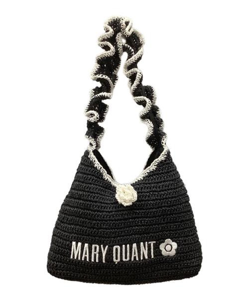 Lily Brown（リリーブラウン）Lily Brown (リリーブラウン) MARY QUANT (マリークヮント) ペーパーフリルラウンドバッグ ブラック×ホワイトの古着・服飾アイテム