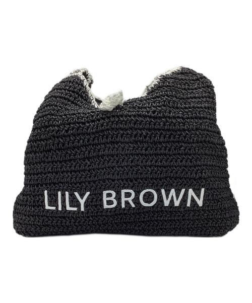 Lily Brown（リリーブラウン）Lily Brown (リリーブラウン) MARY QUANT (マリークヮント) ペーパーフリルラウンドバッグ ブラック×ホワイトの古着・服飾アイテム