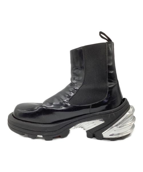 1017 ALYX 9SM（テンセブンティーン アリクス ナインエスエム）1017 ALYX 9SM (テンセブンティーン アリクス ナインエスエム) LEATHER CHELSEA BOOTS ブラック×シルバー サイズ:42の古着・服飾アイテム