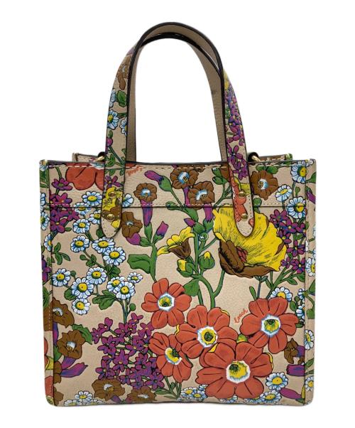 COACH（コーチ）COACH (コーチ) 2WAYバッグ ベージュ×レッドの古着・服飾アイテム