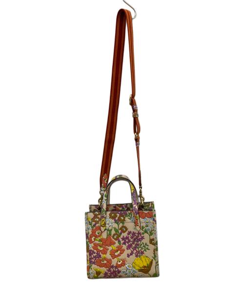 COACH（コーチ）COACH (コーチ) 2WAYバッグ ベージュ×レッドの古着・服飾アイテム