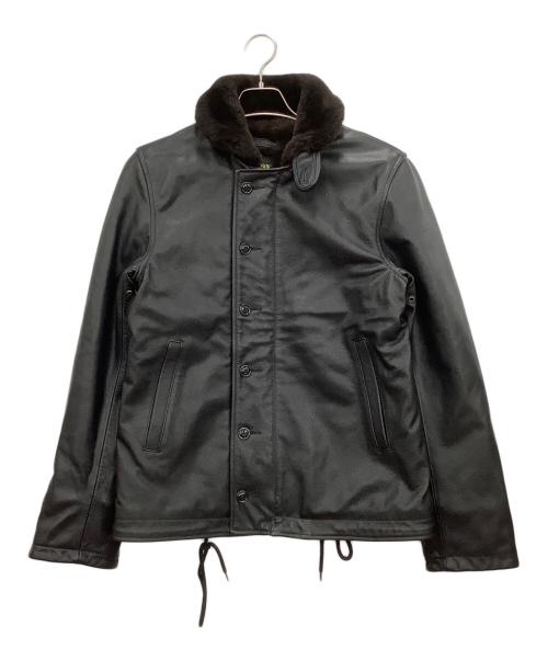 HOUSTON（ヒューストン）HOUSTON (ヒューストン) N-1デッキジャケット ブラック サイズ:38Rの古着・服飾アイテム