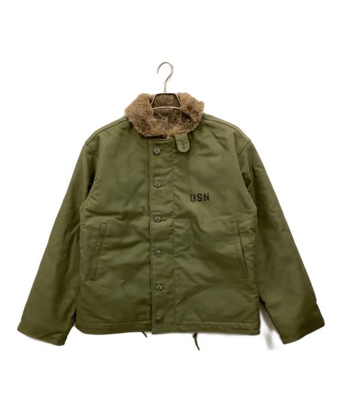 HOUSTON（ヒューストン）HOUSTON (ヒューストン) N-1デッキジャケット オリーブ サイズ:40の古着・服飾アイテム