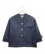 CADUNEカデュネ）の古着「ノーカラートレンチ」｜ネイビー