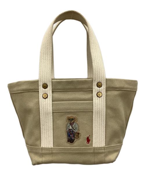 POLO RALPH LAUREN（ポロ・ラルフローレン）POLO RALPH LAUREN (ポロ・ラルフローレン) キャンバストートバッグ ベージュの古着・服飾アイテム