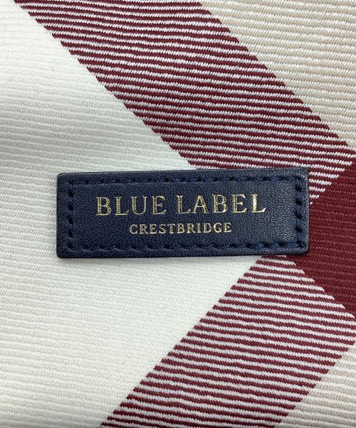 BLUE LABEL CRESTBRIDGE（ブルーレーベルクレストブリッジ）BLUE LABEL CRESTBRIDGE (ブルーレーベルクレストブリッジ) チェックギャザーバッグ ベージュ×ネイビーの古着・服飾アイテム