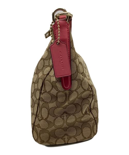 COACH（コーチ）COACH (コーチ) ショルダーバッグ ベージュ×ピンクの古着・服飾アイテム