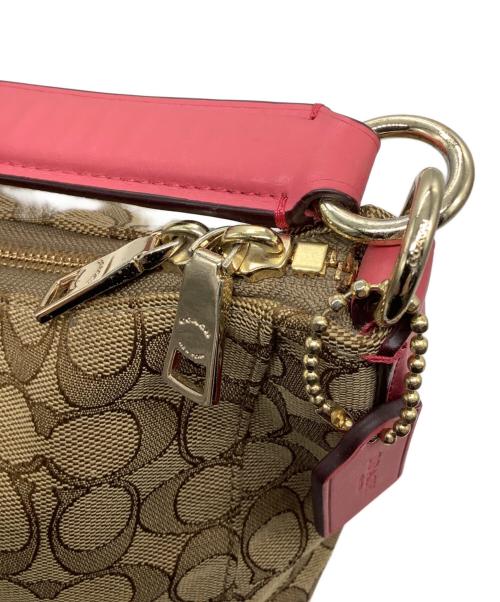 COACH（コーチ）COACH (コーチ) ショルダーバッグ ベージュ×ピンクの古着・服飾アイテム
