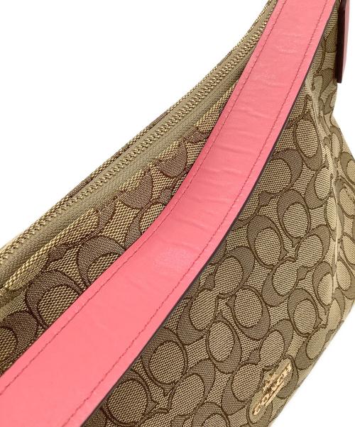 COACH（コーチ）COACH (コーチ) ショルダーバッグ ベージュ×ピンクの古着・服飾アイテム