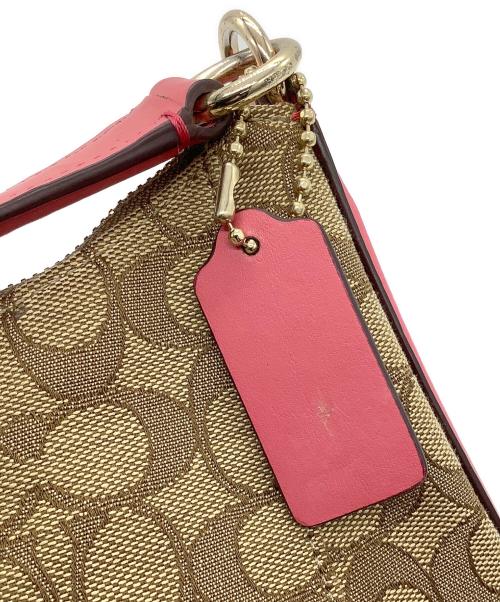 COACH（コーチ）COACH (コーチ) ショルダーバッグ ベージュ×ピンクの古着・服飾アイテム