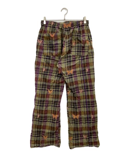 Needles（ニードルズ）Needles (ニードルズ) Embroidered Madras Plaid カーキ×パープル サイズ:Sの古着・服飾アイテム