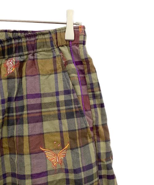 Needles（ニードルズ）Needles (ニードルズ) Embroidered Madras Plaid カーキ×パープル サイズ:Sの古着・服飾アイテム
