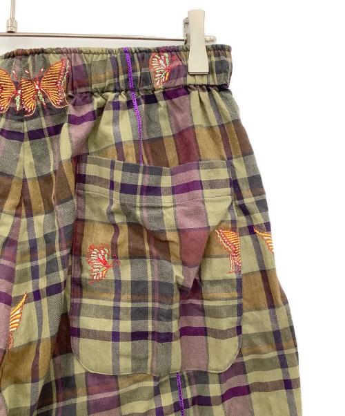 Needles（ニードルズ）Needles (ニードルズ) Embroidered Madras Plaid カーキ×パープル サイズ:Sの古着・服飾アイテム