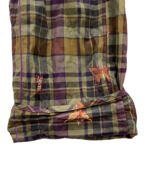 Needles（ニードルズ）Needles (ニードルズ) Embroidered Madras Plaid カーキ×パープル サイズ:Sの古着・服飾アイテム