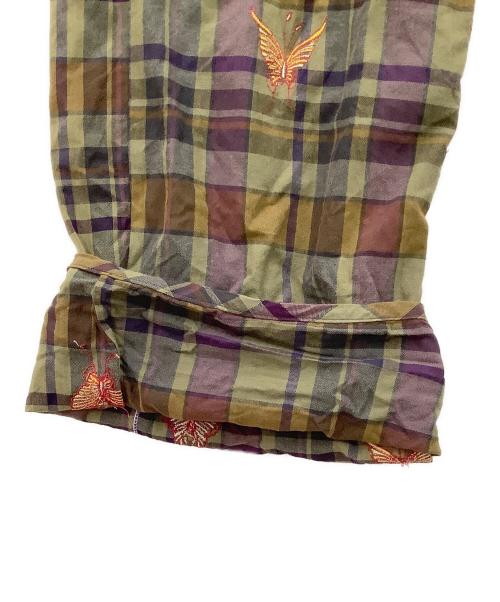 Needles（ニードルズ）Needles (ニードルズ) Embroidered Madras Plaid カーキ×パープル サイズ:Sの古着・服飾アイテム