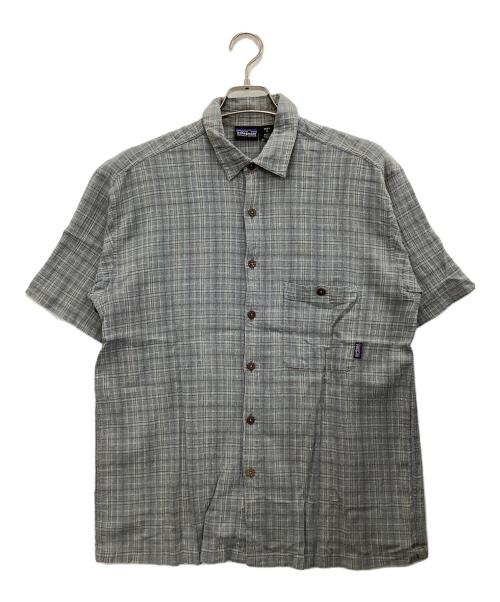 Patagonia（パタゴニア）Patagonia (パタゴニア) 半袖シャツ ブルー×ブラウン サイズ:Mの古着・服飾アイテム