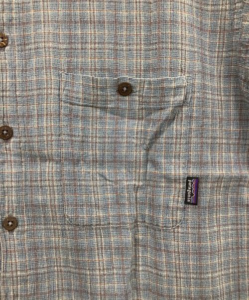 Patagonia（パタゴニア）Patagonia (パタゴニア) 半袖シャツ ブルー×ブラウン サイズ:Mの古着・服飾アイテム