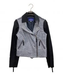 BURBERRY BLUE LABEL（バーバリー ブルー レーベル）の古着「ダブルライダースジャケット」｜ネイビー