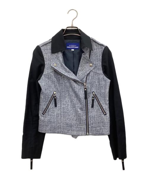 BURBERRY BLUE LABEL（バーバリー ブルー レーベル）BURBERRY BLUE LABEL (バーバリー ブルー レーベル) ダブルライダースジャケット ネイビー サイズ:38の古着・服飾アイテム