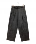 sssteinシュタイン）の古着「BELTED WIDE STRAIGHT TROUSERS」｜グレー