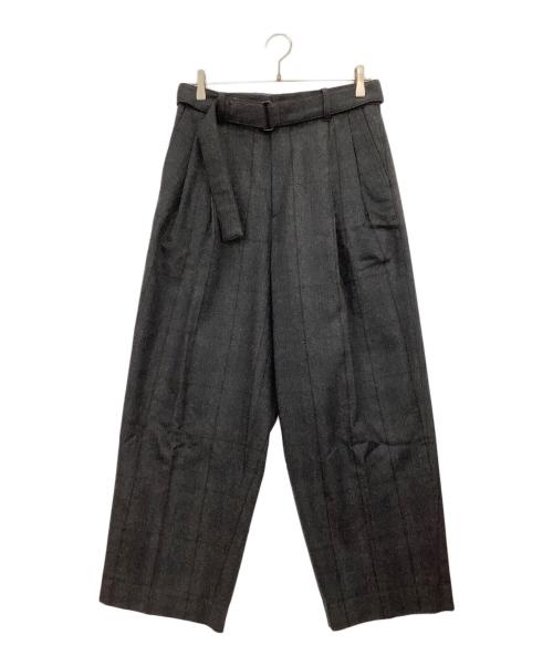 ssstein（シュタイン）ssstein (シュタイン) BELTED WIDE STRAIGHT TROUSERS グレー サイズ:Sの古着・服飾アイテム