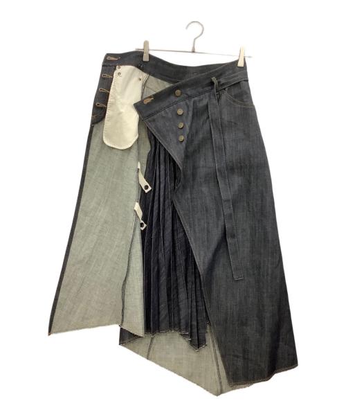 EZUMI（エズミ）EZUMI (エズミ) WRAP PLEATS SKIRT インディゴ サイズ:Sの古着・服飾アイテム