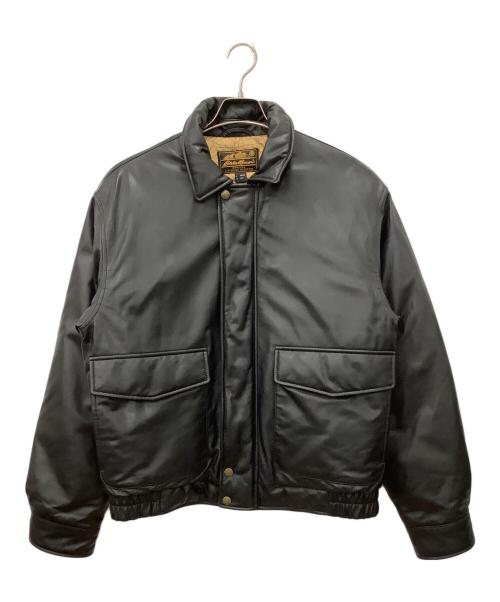 Eddie Bauer（エディーバウアー）Eddie Bauer (エディーバウアー) AVIREX (アヴィレックス) ダウンジャケット ブラック サイズ:Lの古着・服飾アイテム