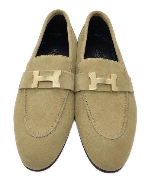 HERMES（エルメス）HERMES (エルメス) モカシンシューズ ベージュ サイズ:36 1/2の古着・服飾アイテム