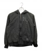 AVIREXアヴィレックス）の古着「LEATHER PATCH DUCK HOOD JACKET」｜ブラック