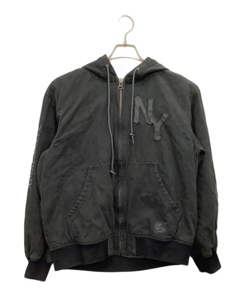 AVIREX（アヴィレックス）AVIREX (アヴィレックス) LEATHER PATCH DUCK HOOD JACKET ブラック サイズ:Mの古着・服飾アイテム