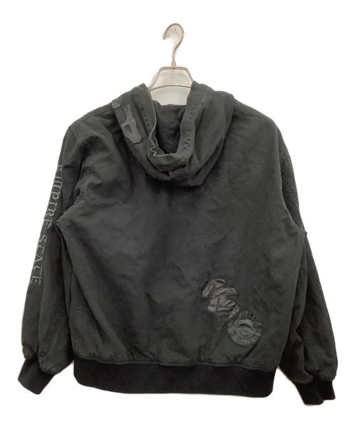 AVIREX（アヴィレックス）AVIREX (アヴィレックス) LEATHER PATCH DUCK HOOD JACKET ブラック サイズ:Mの古着・服飾アイテム